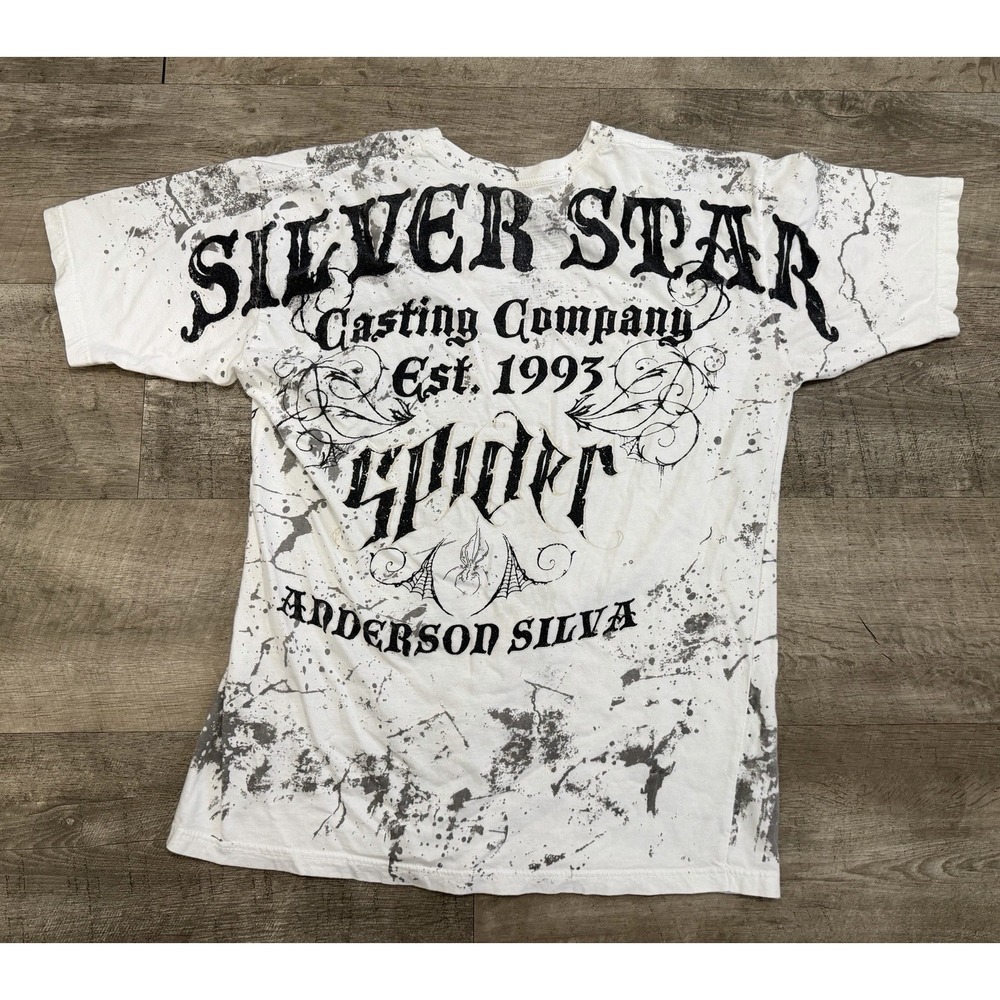 Silver Star Casting Company Shirt Mens XL Spider USA White Black - Picture 4 of 5
